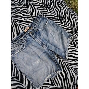 Vintage Y2K Denim Cut Off Shorts Mens 36 Blue Raw Hem Summer‎ Faded